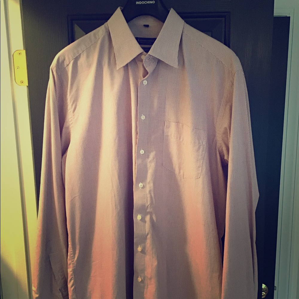 Commander Bugelfrei Euro Maroon Dress Shirt